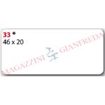 BUSTA DI ETICHETTE MARKIN COD. 33 MM 46 X 20, SU FOGLIO, 150 ETICHETTE AUTOADESIVE